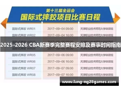 2025-2026 CBA新赛季完整赛程安排及赛事时间指南 2025-2026 CBA新赛季完整赛程安排及赛事时间指南