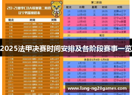 2025法甲决赛时间安排及各阶段赛事一览 2025法甲决赛时间安排及各阶段赛事一览